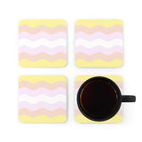 Pangender Flag Coaster Set: 4 Corkwood Ripple Drink Coasters