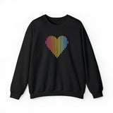 Pansexual Heart Lines Sweater: Pride Gradient Sweatshirt