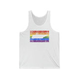 Tennessee Pride Flag Tank: Rainbow LGBTQ+ State Silhouette Distressed Tank-Top