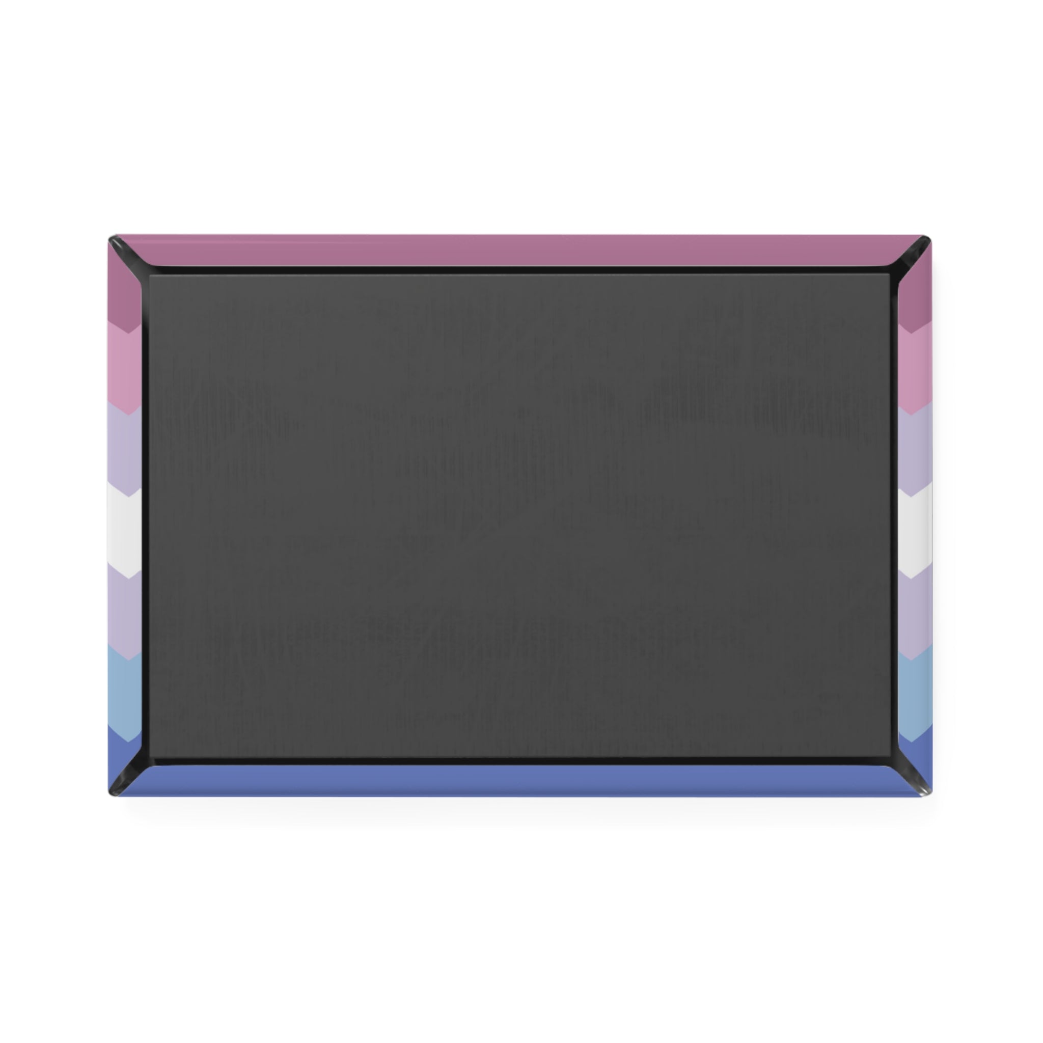 Bigender Pride Flag Magnet: Wavey Rectangle Button for Fridge