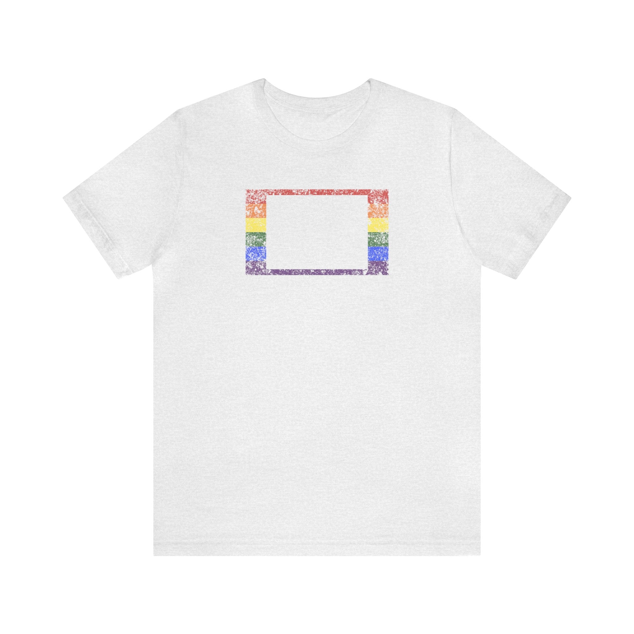 Colorado Pride Flag Tee: Rainbow LGBTQ+ State Silhouette Distressed Shirt