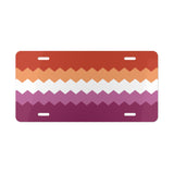 Lesbian Pride Flag Wavey Vanity License Plate: Sharp Design for Cars