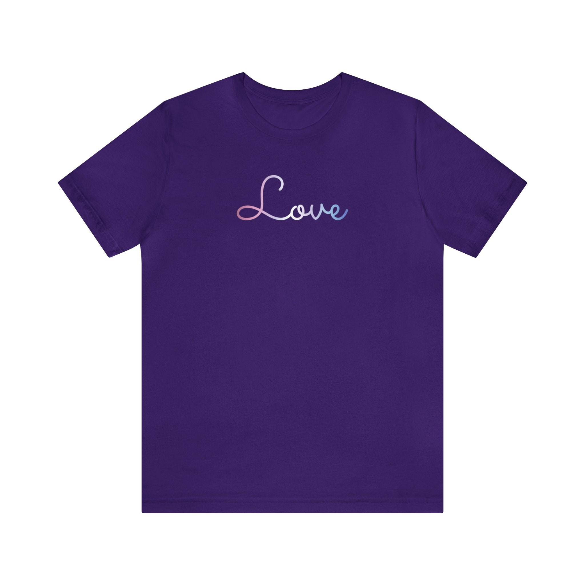 Bigender Love Script Tee: Subtly Elegant Pride T-Shirt