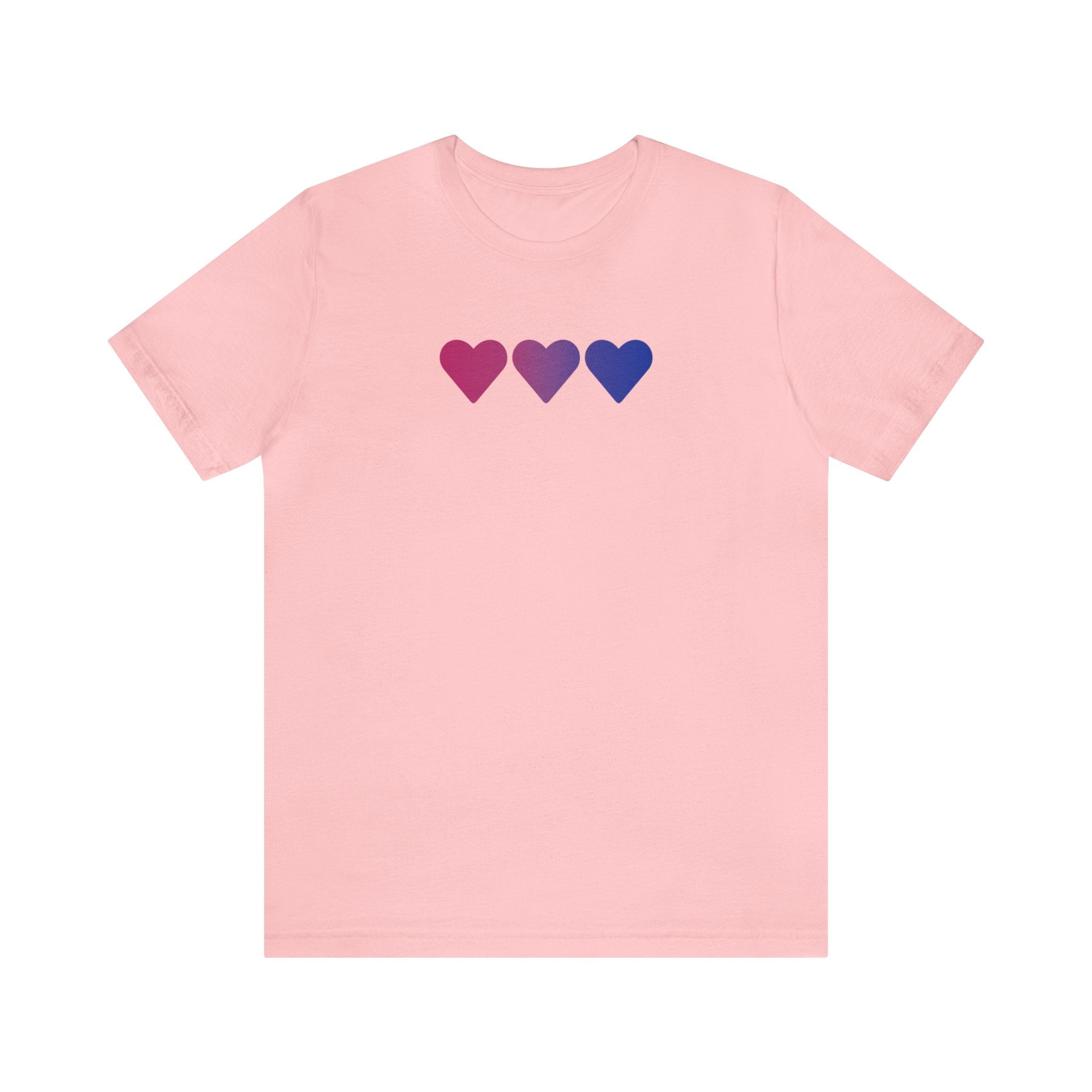 Bisexual Flag Hearts T-Shirt: Pride LGBTQ+ Gradient Design