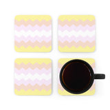 Pangender Flag Coaster Set: 4 Corkwood Wavey Drink Coasters