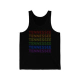 Tennessee LGBTQ+ Pride Flag, Faded Black Tank-Top