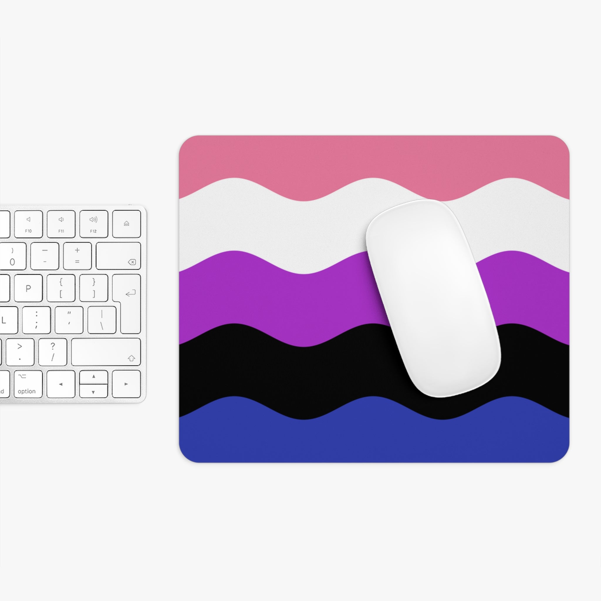 Genderfluid Flag Ripple Mousepad: Wavey Design for Desk