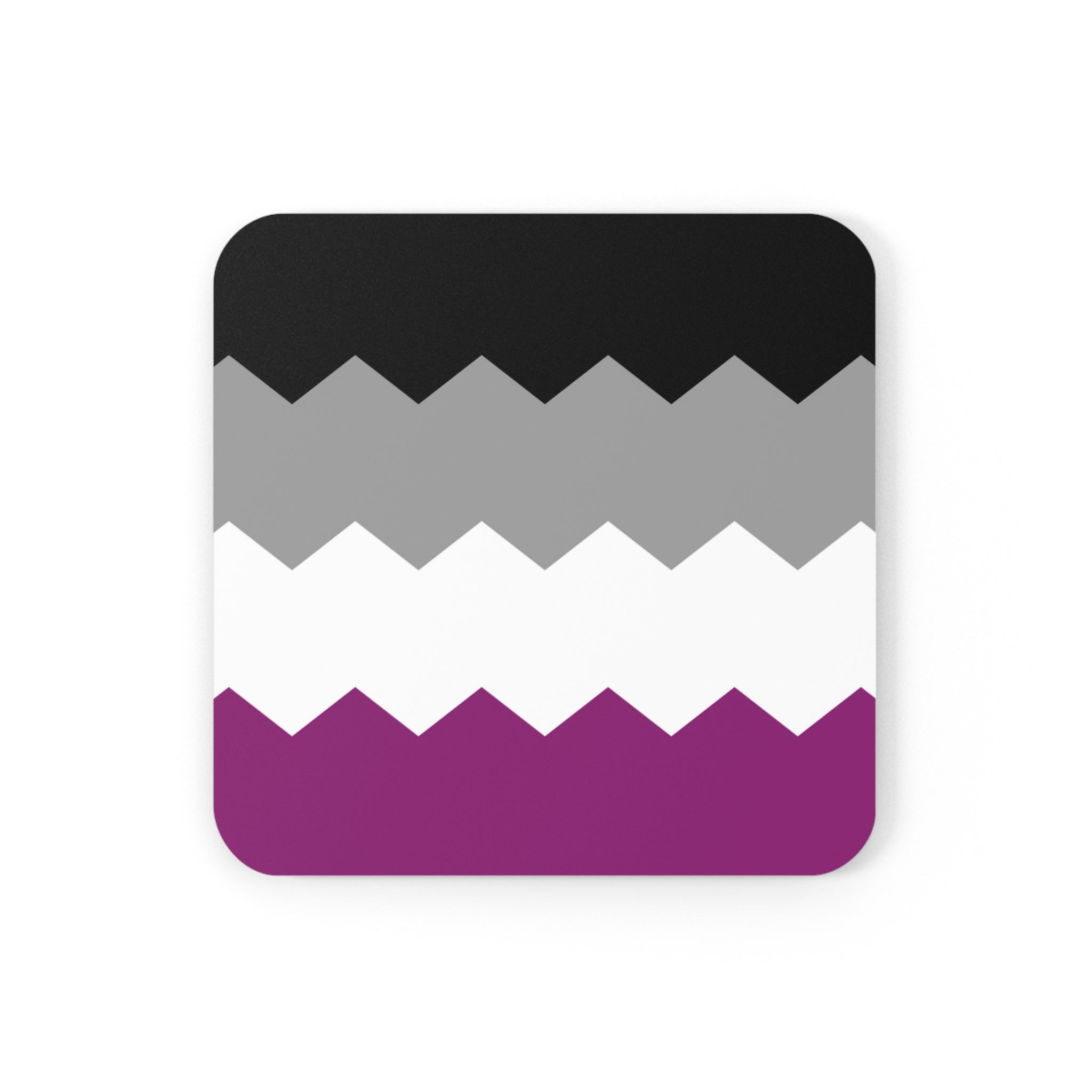 Asexual Flag Coaster Set: 4 Corkwood Wavey Drink Coasters