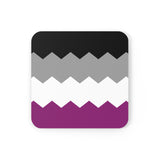 Asexual Flag Coaster Set: 4 Corkwood Wavey Drink Coasters