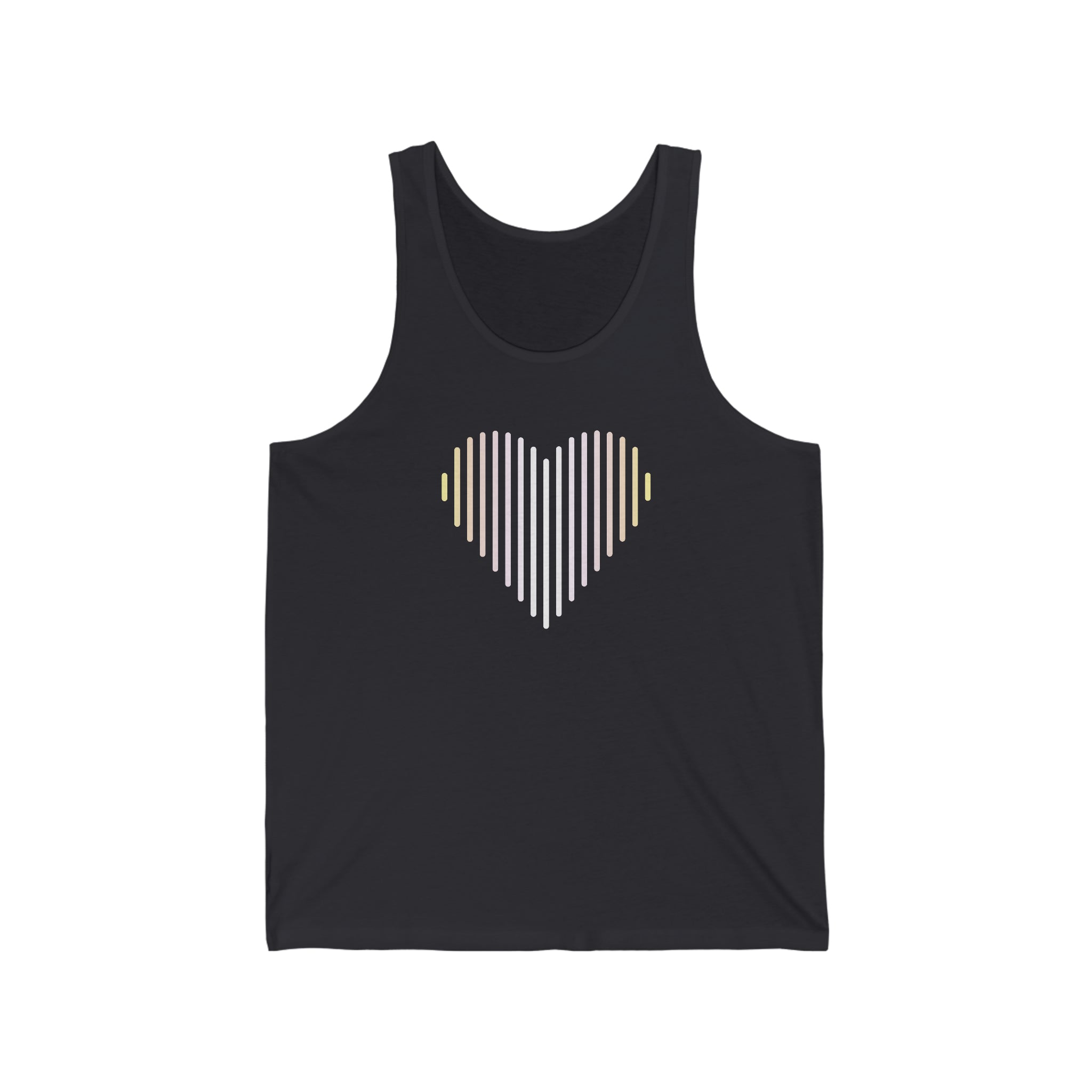 Pangender Heart Lines Tank-Top: Pride Gradient Tank