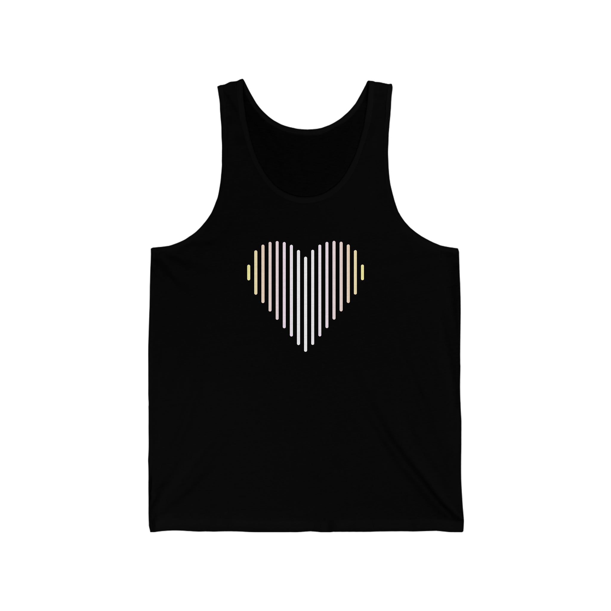 Pangender Heart Lines Tank-Top: Pride Gradient Tank