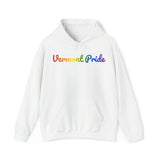 Vermont Pride Hoodie: Flowing Cursive Design with LGBTQ+ Gradient