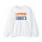 Hawaii Pride Flag Sweater: Rainbow LGBTQ+ State Silhouette Distressed Sweatshirt