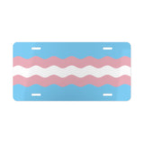 Transgender Flag Ripple Vanity License Plate: Wavey Design for Cars