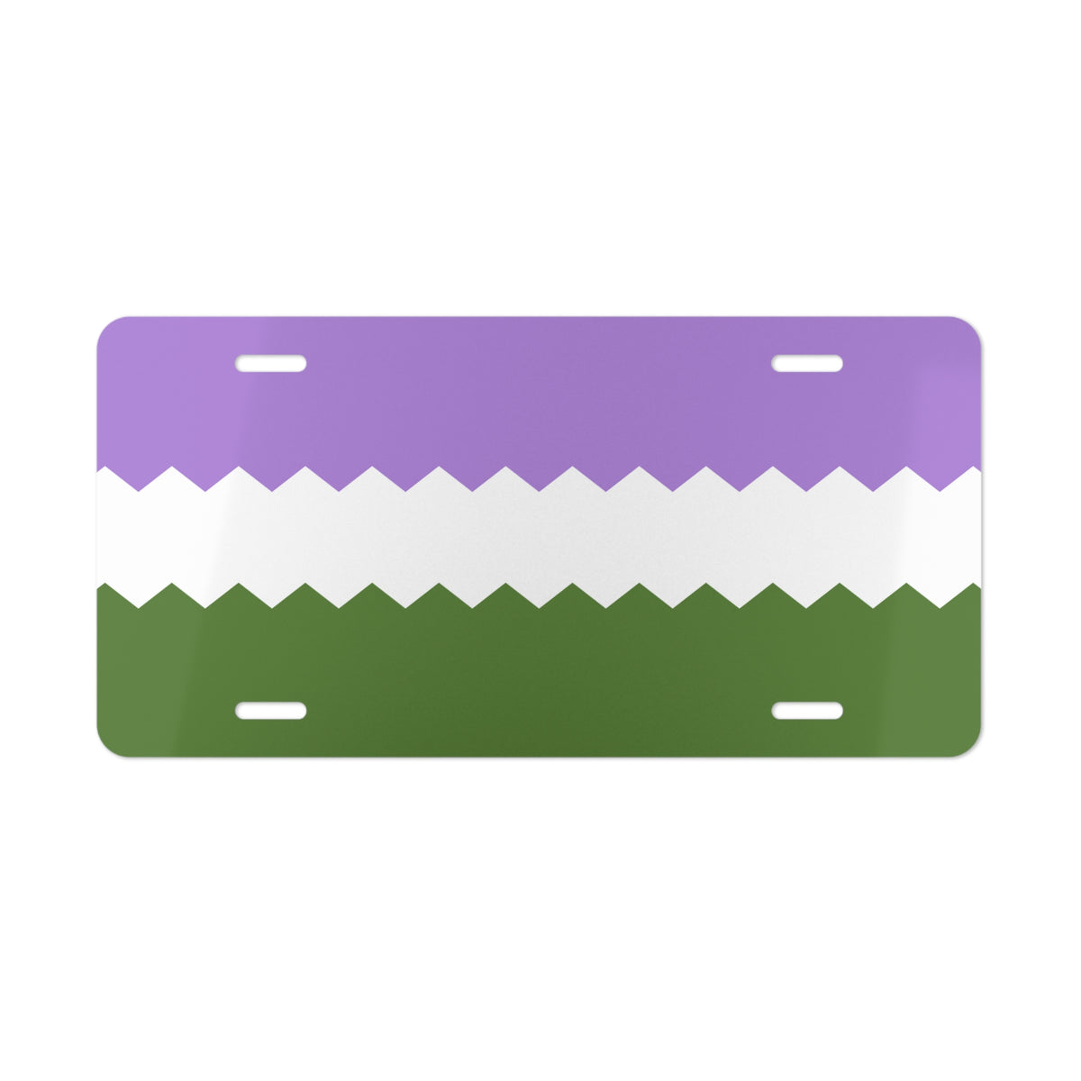 Genderqueer Flag Wavey Vanity License Plate: Sharp Design for Cars