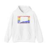 Connecticut Pride Flag Hoodie: Rainbow LGBTQ+ State Silhouette Distressed Hooded Sweatshirt