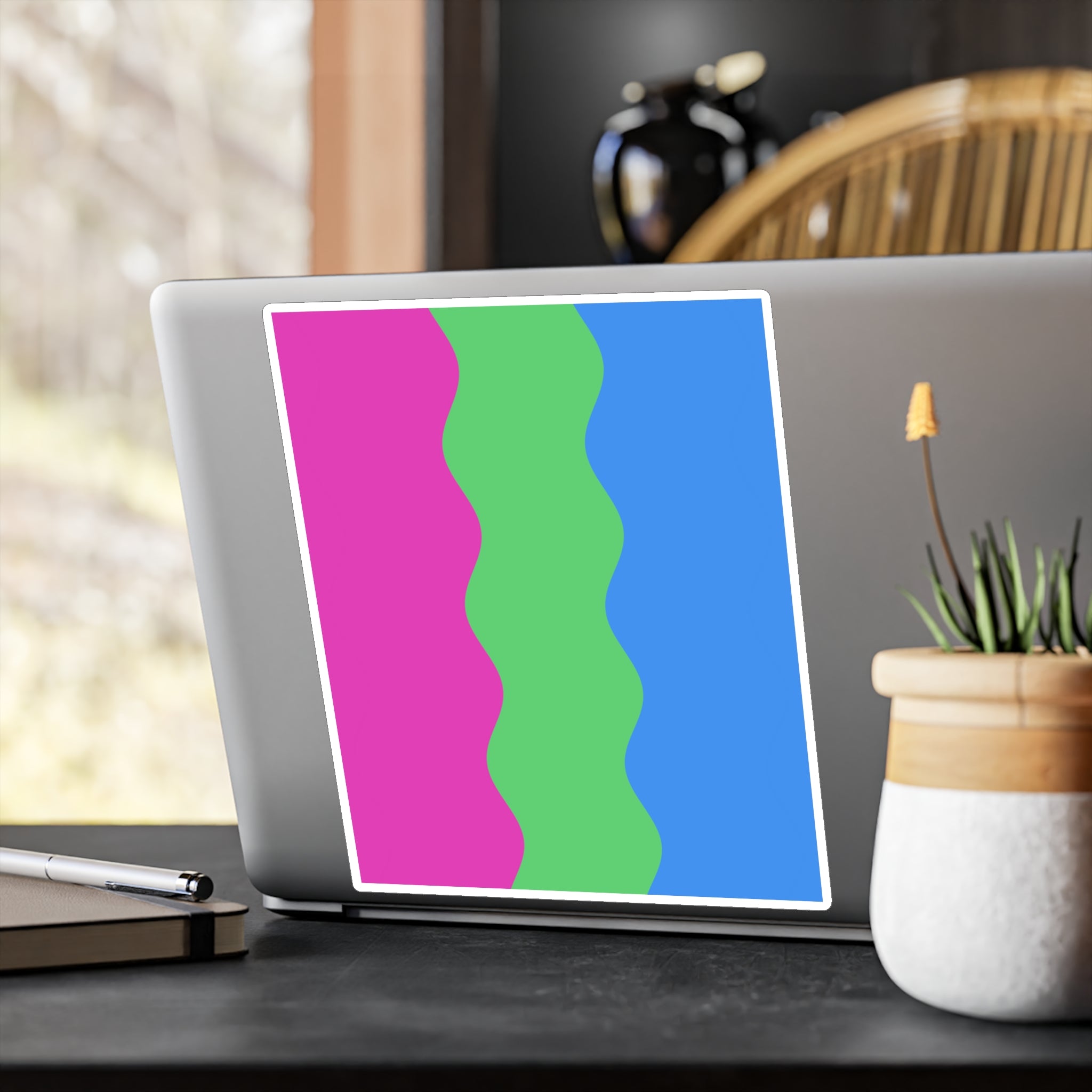 Polysexual Flag Ripple Decal: Wavey Pride Sticker