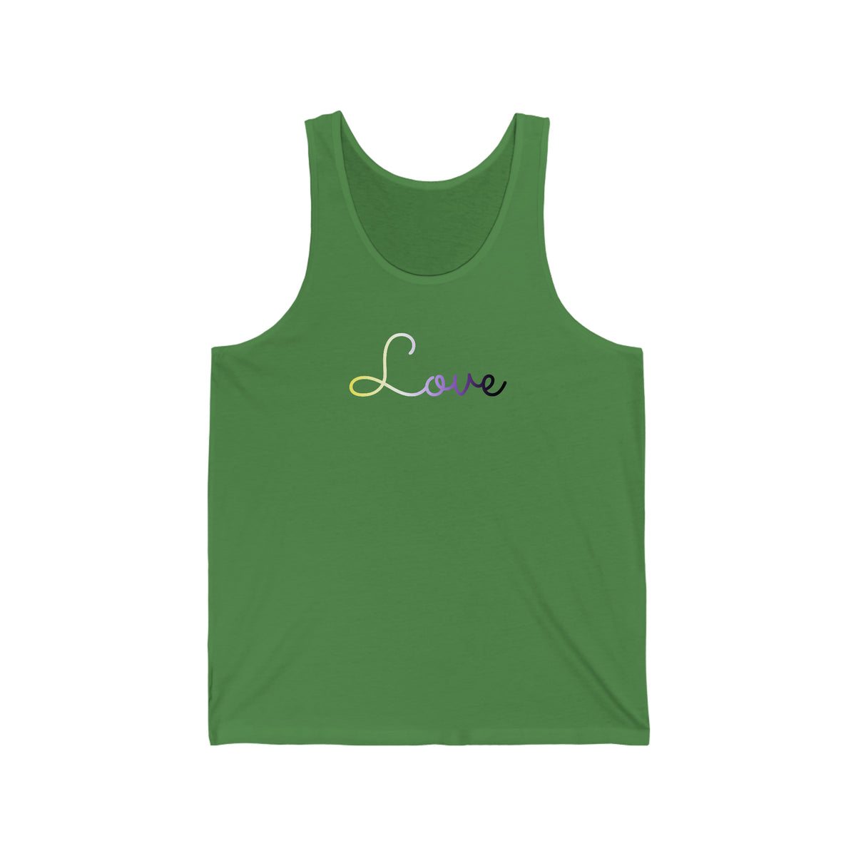 Nonbinary Love Script Tank: Subtly Elegant Pride Tank-Top