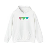 Polysexual Flag Hearts Hoodie: Pride LGBTQ+ Gradient Design