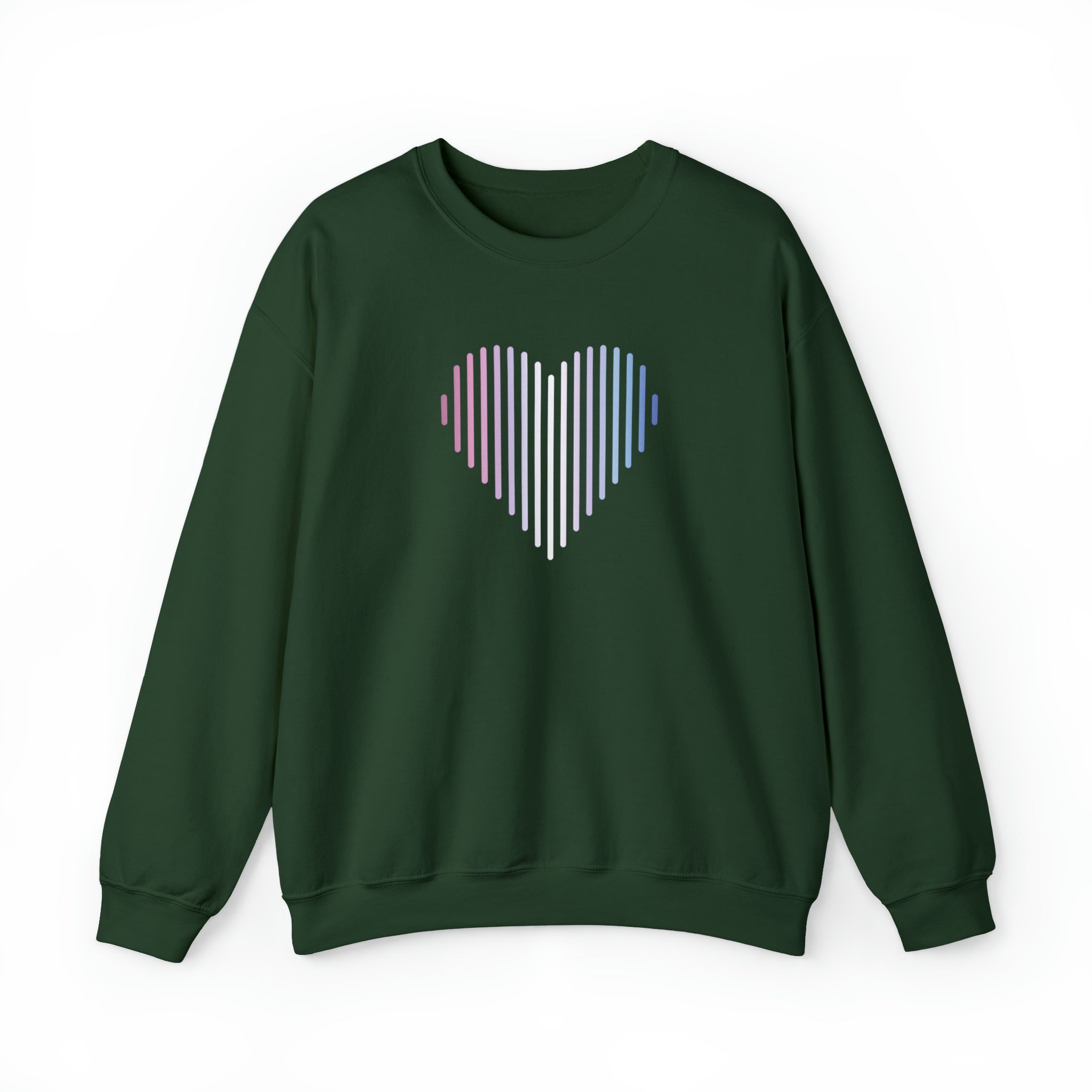 Bigender Heart Lines Sweater: Pride Gradient Sweatshirt