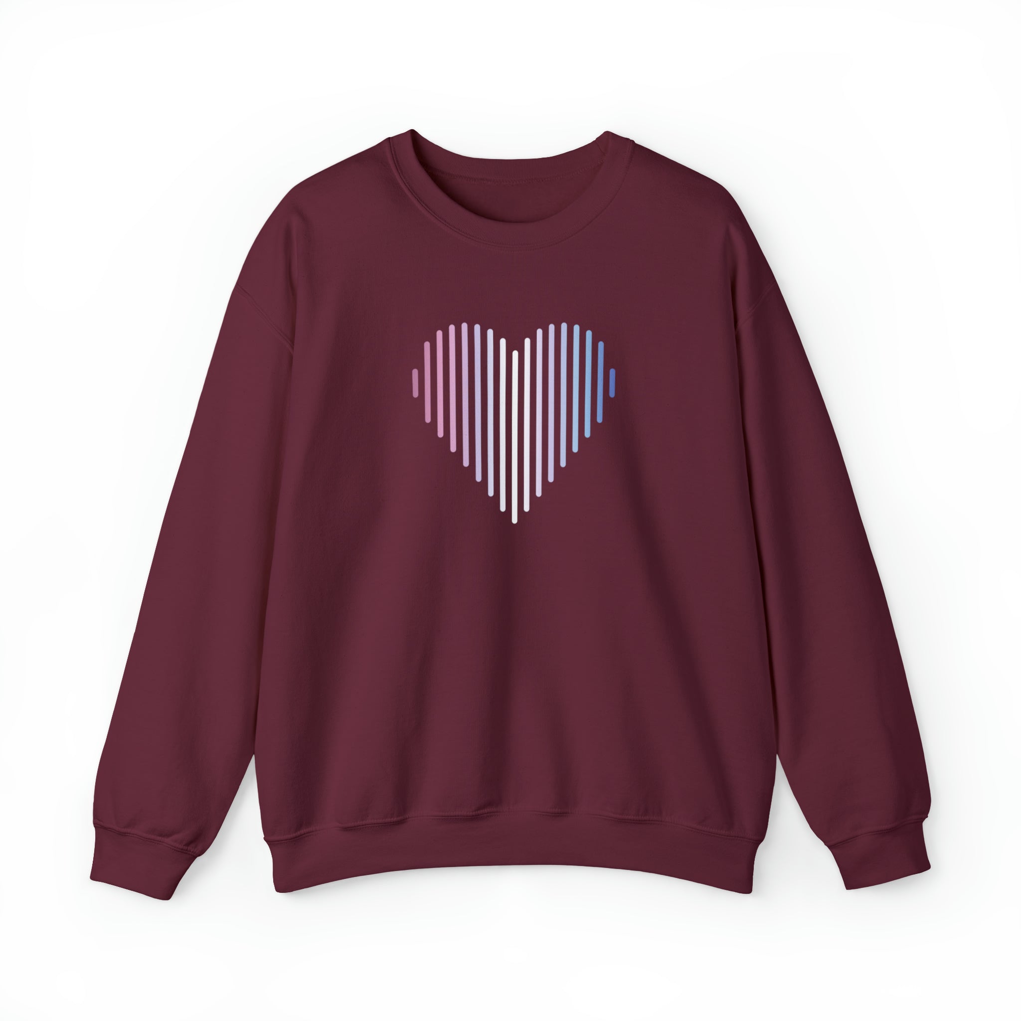 Bigender Heart Lines Sweater: Pride Gradient Sweatshirt