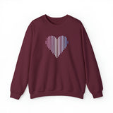 Bigender Heart Lines Sweater: Pride Gradient Sweatshirt