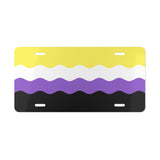 Nonbinary Flag Ripple Vanity License Plate: Wavey Design for Cars