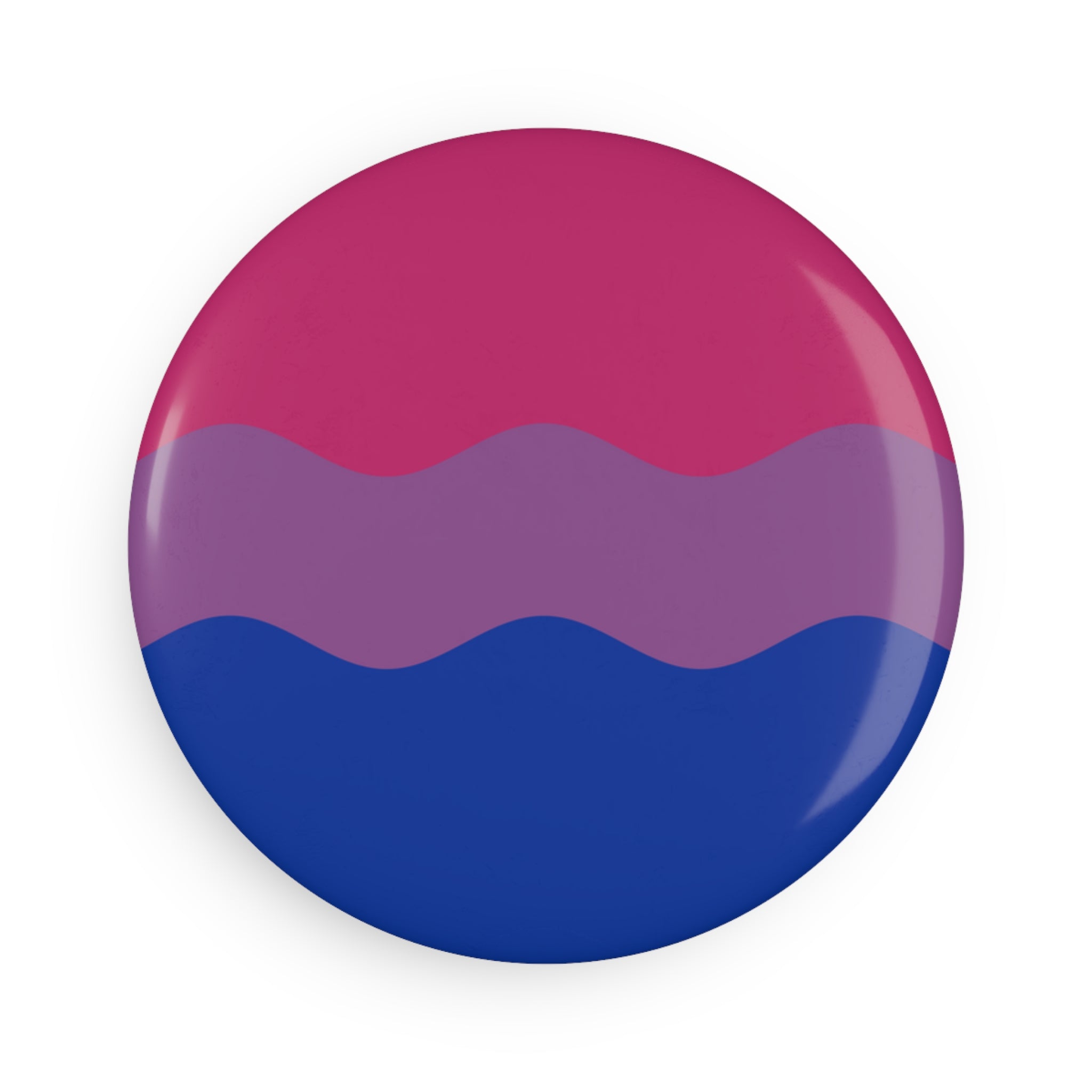 Bisexual Pride Flag Magnet: Ripple Round Button for Fridge