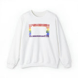 Pennsylvania Pride Flag Sweater: Rainbow LGBTQ+ State Silhouette Distressed Sweatshirt