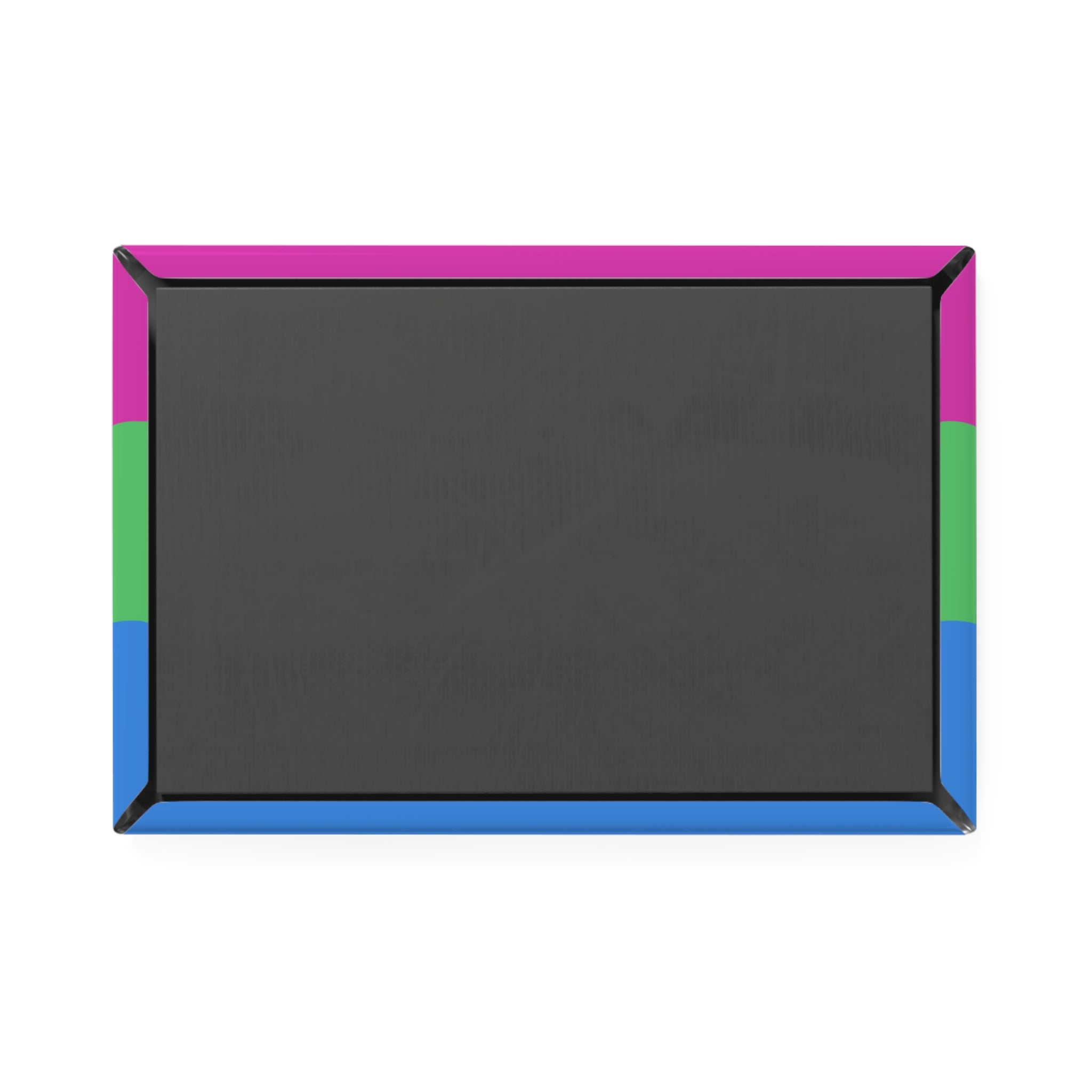 Polysexual Pride Flag Magnet: Ripple Rectangle Button for Fridge