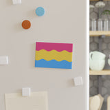 Pansexual Pride Flag Magnet: Ripple Rectangle Button for Fridge