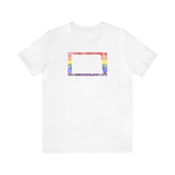 North Dakota Pride Flag Tee: Rainbow LGBTQ+ State Silhouette Distressed Shirt