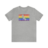 California Pride Flag Tee: Rainbow LGBTQ+ State Silhouette Distressed Shirt