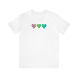 Polysexual Flag Hearts T-Shirt: Pride LGBTQ+ Gradient Design