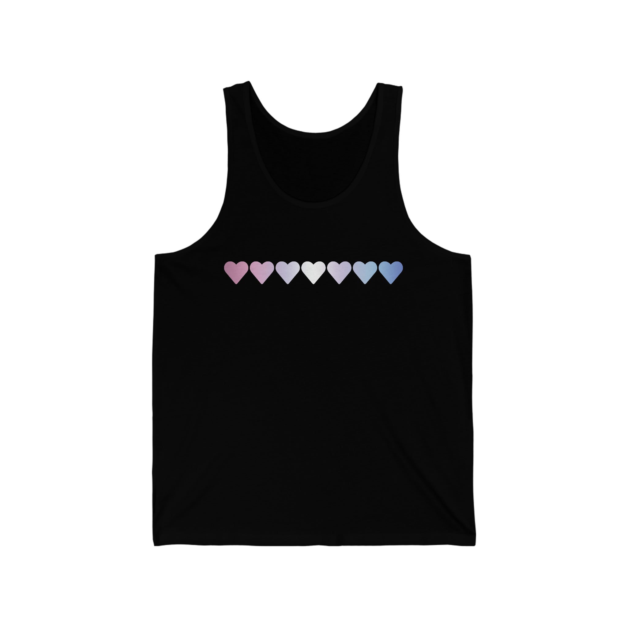 Bigender Flag Hearts Tank-Top: Pride LGBTQ+ Gradient Design