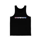 Bigender Flag Hearts Tank-Top: Pride LGBTQ+ Gradient Design