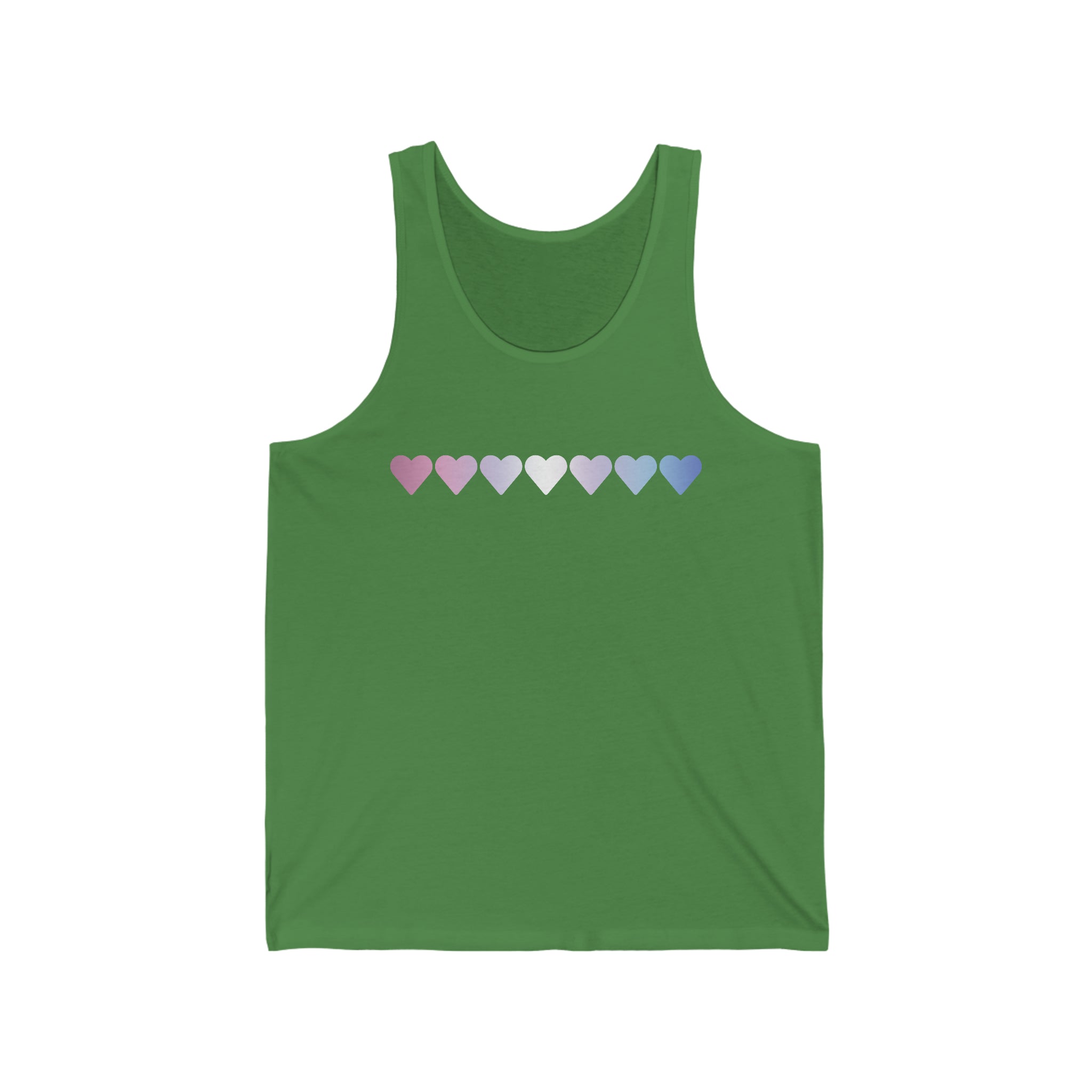 Bigender Flag Hearts Tank-Top: Pride LGBTQ+ Gradient Design