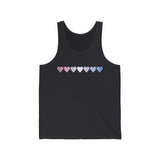 Bigender Flag Hearts Tank-Top: Pride LGBTQ+ Gradient Design