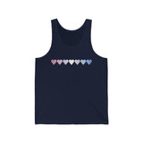 Bigender Flag Hearts Tank-Top: Pride LGBTQ+ Gradient Design