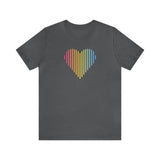 Pansexual Heart Lines T-Shirt: Pride Gradient Tee