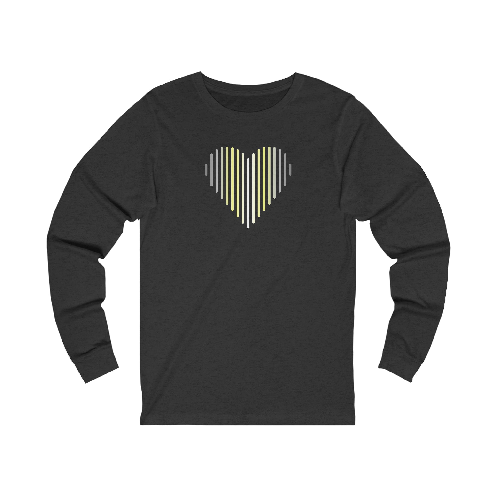 Demigender Heart Lines Long Sleeve T-Shirt: Pride Gradient Tee