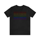 South Carolina LGBTQ+ Pride Flag, Faded Black T-Shirt