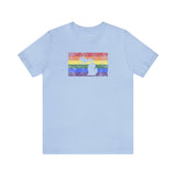 Michigan Pride Flag Tee: Rainbow LGBTQ+ State Silhouette Distressed Shirt