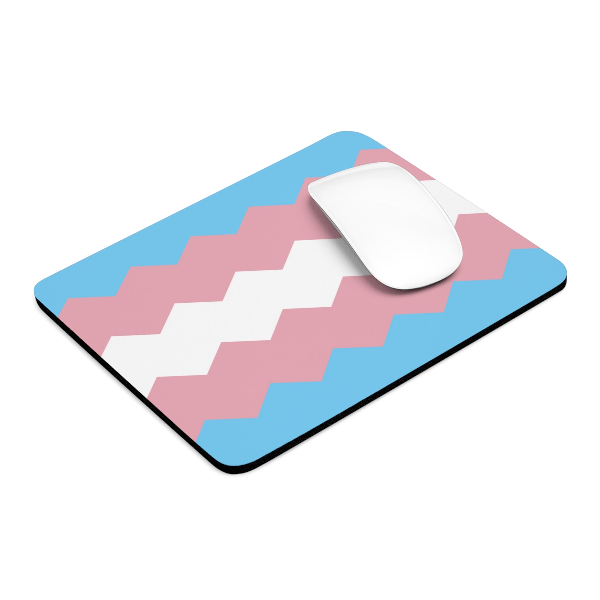 Transgender Flag Wavey Mousepad: Sharp Design for Desk