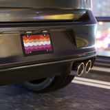 Lesbian Pride Flag Ripple Vanity License Plate: Wavey Design for Cars