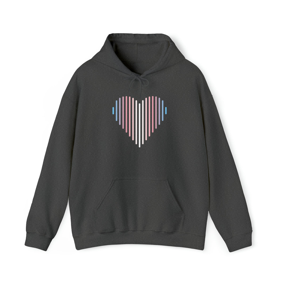 Transgender Heart Lines Hoodie: Pride Gradient Sweater