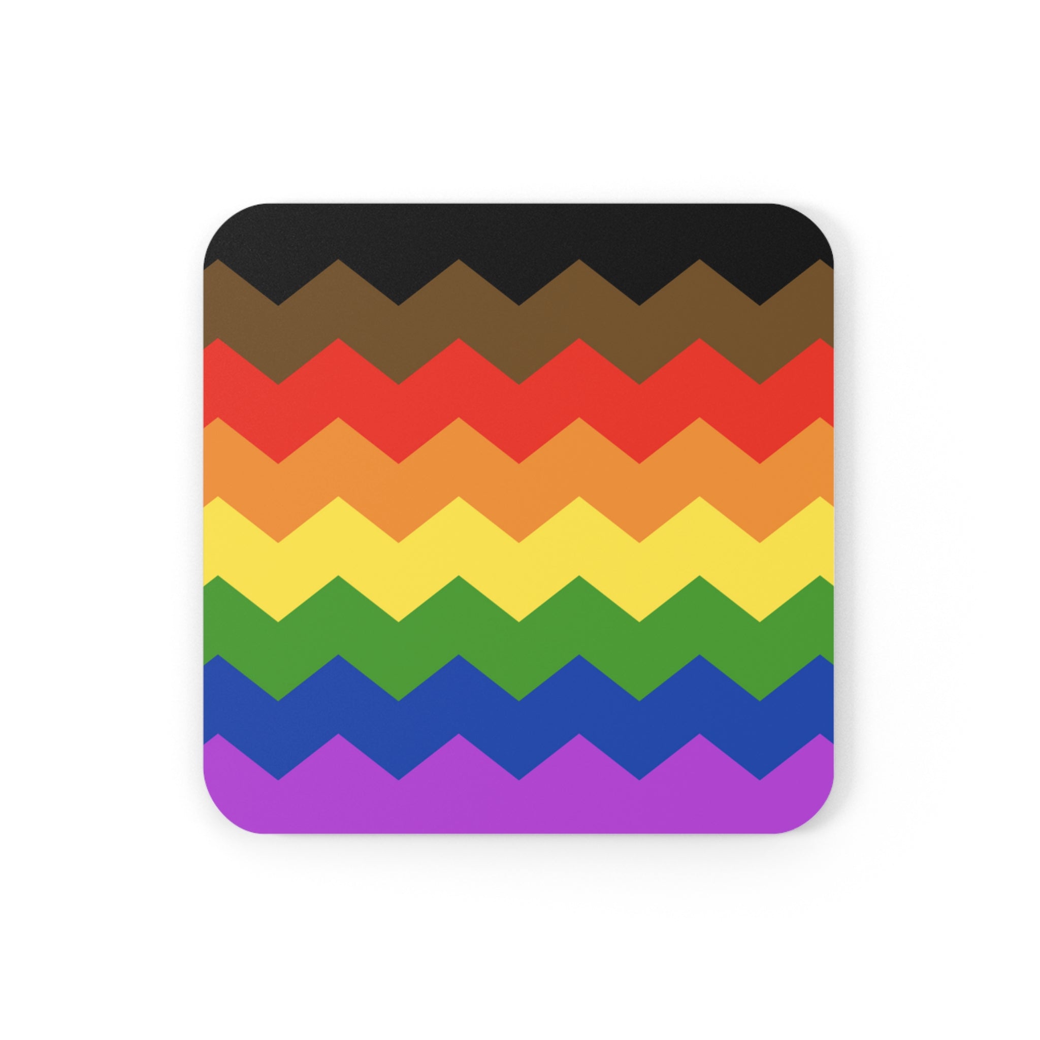 Philly Pride Flag Coaster Set: 4 Corkwood Wavey Drink Coasters