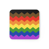 Philly Pride Flag Coaster Set: 4 Corkwood Wavey Drink Coasters