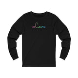 Polysexual Love Script Long Sleeve T-Shirt: Subtly Elegant Pride Tee