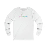 Polysexual Love Script Long Sleeve T-Shirt: Subtly Elegant Pride Tee